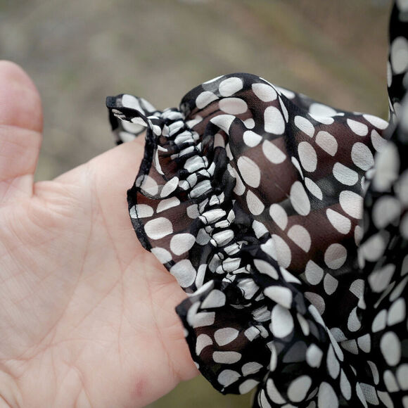 DVF Silk Off Shoulder Polka Dot Blouse | French Girl Summer | Vacation Look  NEW - Picture 5 of 16